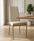 Linea Pebble Gold Modern Upholstered Dining Chair 