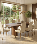 Linea Pebble Gold Modern Upholstered Dining Chair 
