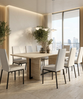 Linea Pixel Black Modern Upholstered Dining Chair 