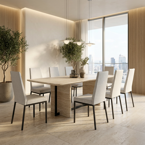 Linea Pixel Black Modern Upholstered Dining Chair 
