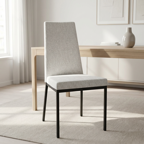 Linea Pixel Black Modern Upholstered Dining Chair 