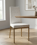 Linea Pixel Gold Modern Upholstered Dining Chair
