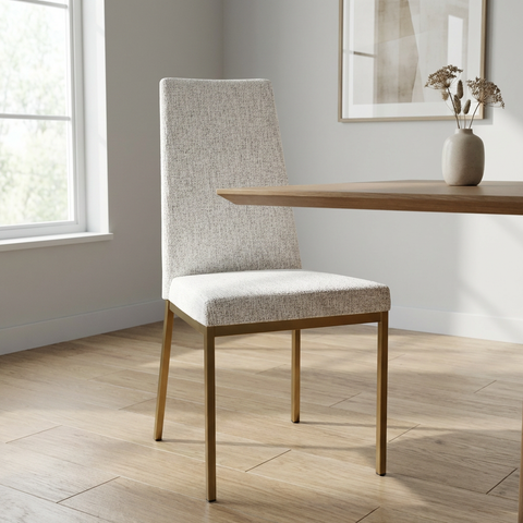 Linea Pixel Gold Modern Upholstered Dining Chair