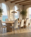 Linea Pixel Gold Modern Upholstered Dining Chair