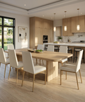 Linea Sleet Gold Modern Upholstered Dining Chair - Set of 2 Amisco
