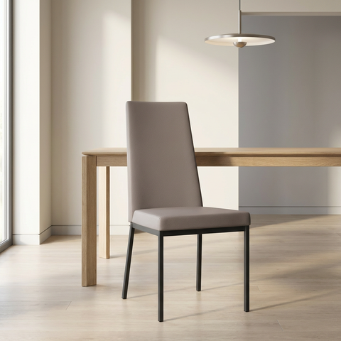 Linea Stratus Black Modern Faux Leather Dining Chair -1