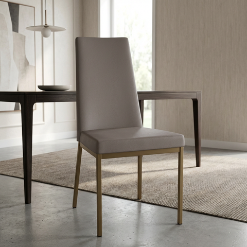 Linea Stratus Gold Modern Faux Leather Dining Chair
