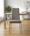 Linea Stratus Grey Modern Faux Leather Dining Chair