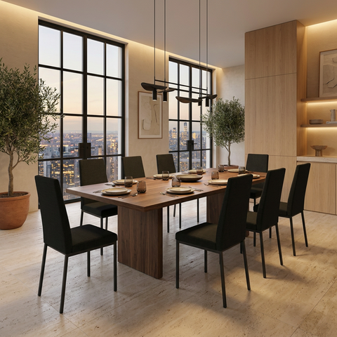 Linea Versailles Black Modern Upholstered Dining Chair