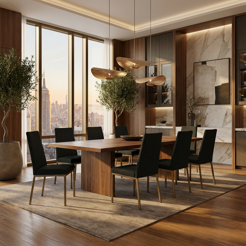 Linea Versailles Gold Modern Upholstered Dining Chair