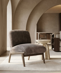 Lisson Dark Taupe Velvet Accent Chair