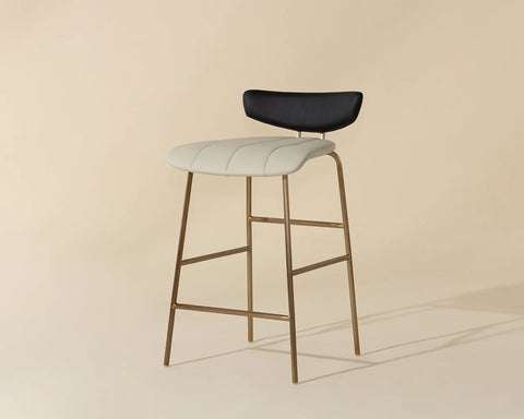 Lorelei Black Modern Faux Leather Counter Stool -1