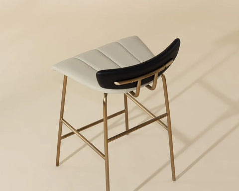 Lorelei Black Modern Faux Leather Counter Stool -2
