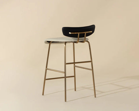 Lorelei Black Modern Faux Leather Counter Stool -3
