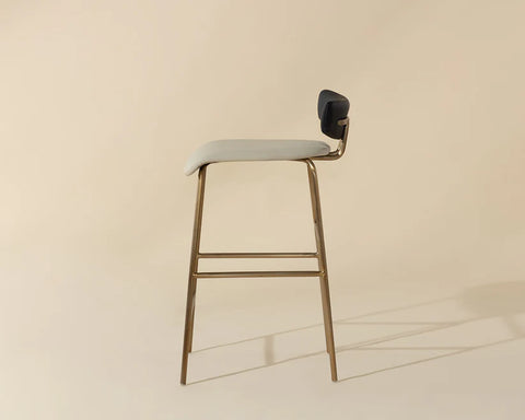 Lorelei Black Modern Faux Leather Counter Stool -4
