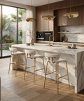 Lorelei Cream Modern Faux Leather Counter Stool 