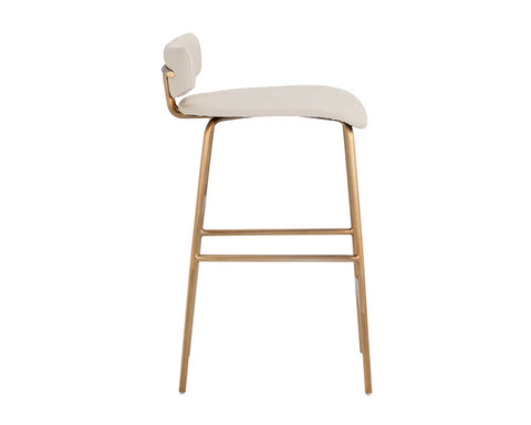 Lorelei Cream Modern Faux Leather Counter Stool -2