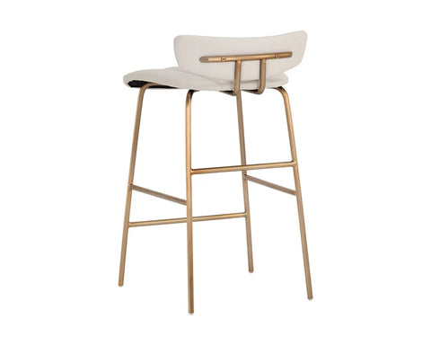 Lorelei Cream Modern Faux Leather Counter Stool -3