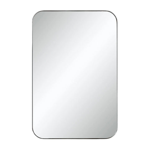 Louvas Polished Nickel Modern Wall Mirror 