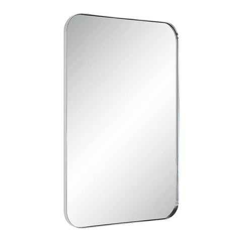 Louvas Polished Nickel Modern Wall Mirror -2