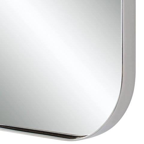 Louvas Polished Nickel Modern Wall Mirror -3