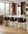 Lucano Black Modern Faux Leather Counter Stool -1