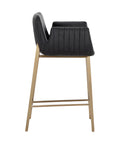 Lucano Black Modern Faux Leather Counter Stool 4