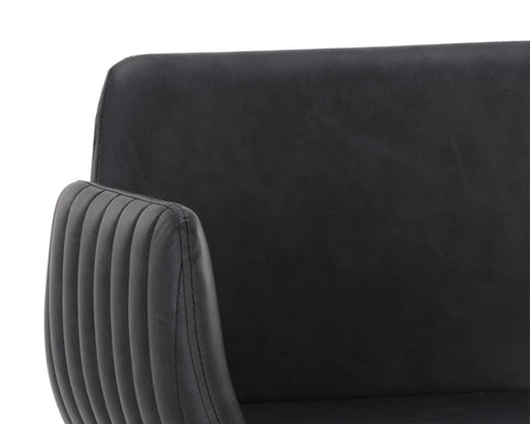 Lucano Black Modern Faux Leather Counter Stool 5