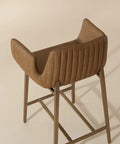 Lucano Cognac Modern Faux Leather Counter Stool-2