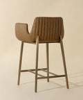 Lucano Cognac Modern Faux Leather Counter Stool-3