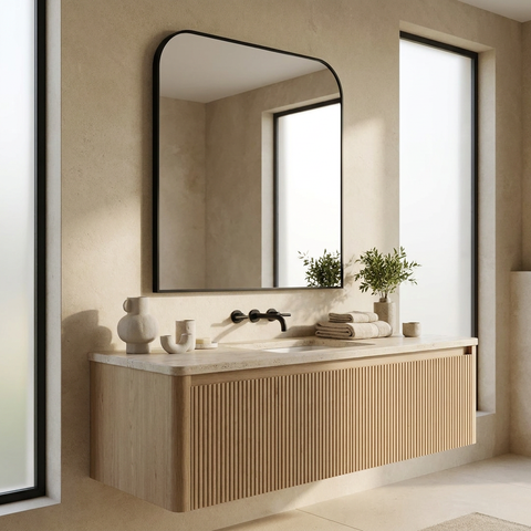 Luka Black Modern Wall Mirror