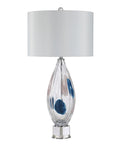 Luxor Clear & Blue Glass Table Lamp -1