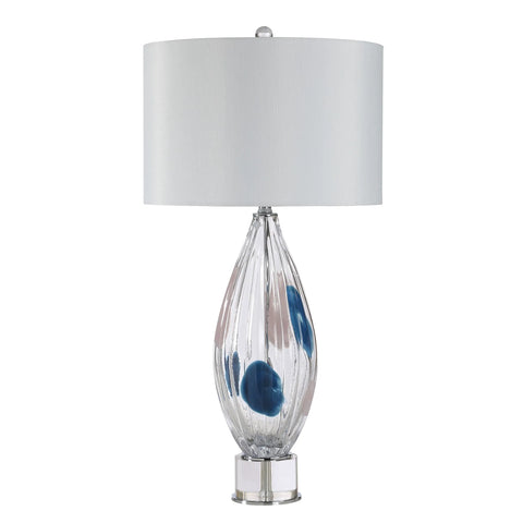 Luxor Clear & Blue Glass Table Lamp -1