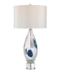 Luxor Clear & Blue Glass Table Lamp -2