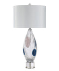 Luxor Clear & Blue Glass Table Lamp -3