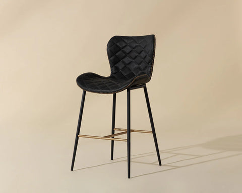 Lyla Black Modern Faux Leather Counter Stool -1