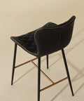 Lyla Black Modern Faux Leather Counter Stool -2