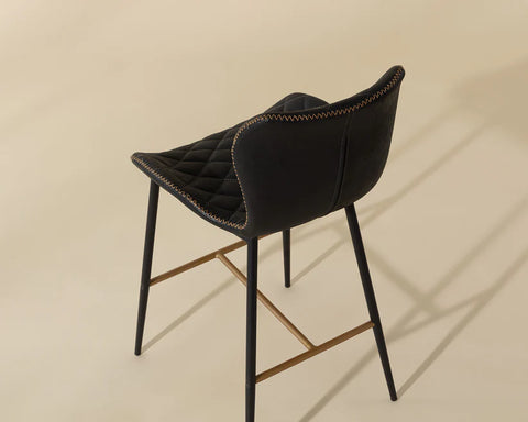 Lyla Black Modern Faux Leather Counter Stool -2