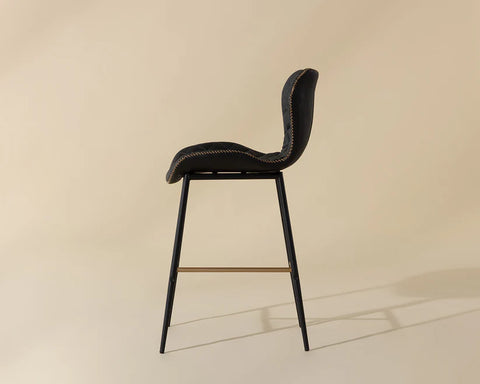 Lyla Black Modern Faux Leather Counter Stool -4