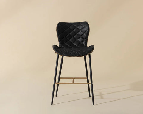 Lyla Black Modern Faux Leather Counter Stool -5