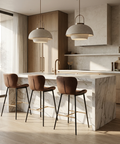 Lyla Brown Modern Faux Leather Counter Stool -1