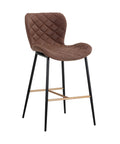 Lyla Brown Modern Faux Leather Counter Stool -2