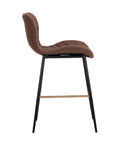 Lyla Brown Modern Faux Leather Counter Stool -3