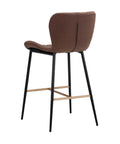 Lyla Brown Modern Faux Leather Counter Stool -4