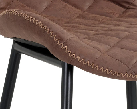 Lyla Brown Modern Faux Leather Counter Stool -7