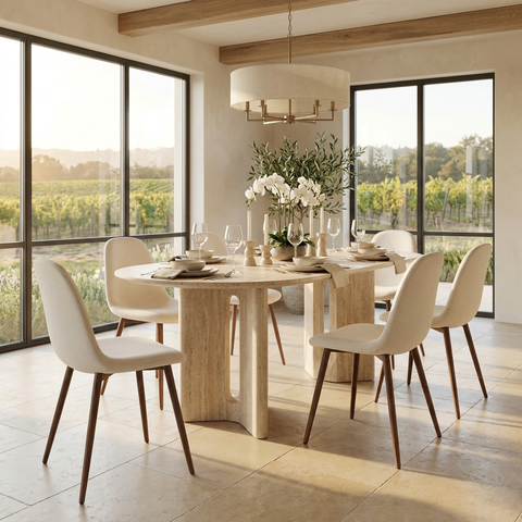 Lyna Beige Fabric Dining Chairs - Set of 4