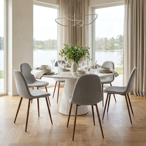 Lyna Grey Wood Dining Chairs - Set of 4