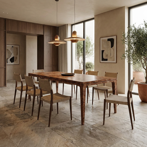 Mappa Dark Burl Dining Table