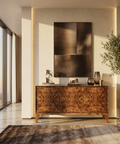 burl wood sideboard cabinet