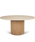 Marbrello 60" Botticino Marble Round Dining Table -1